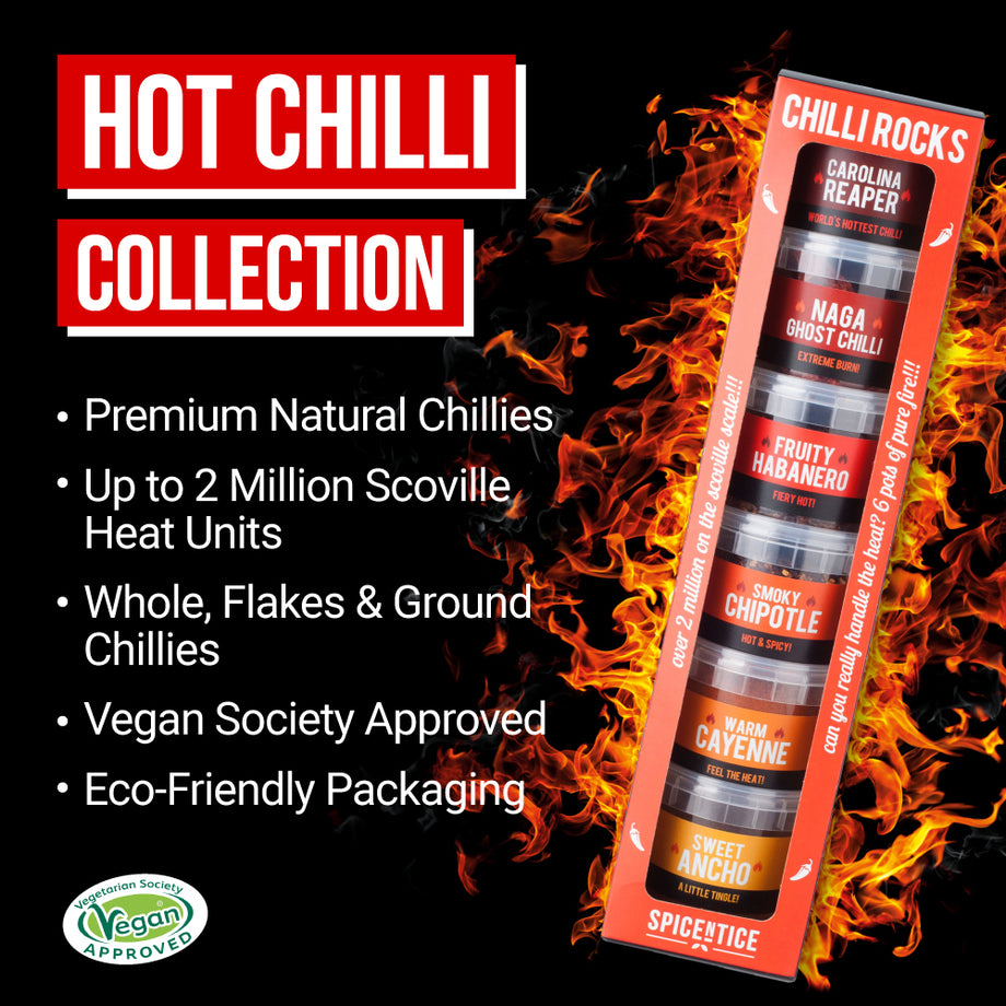 Worlds Hottest Chilli Pepper Set | 6 Chilli pots for a Real Chilli